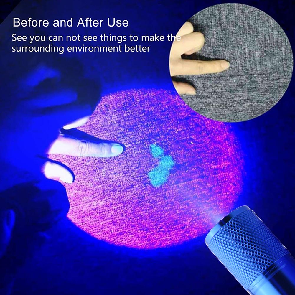365/395nm Mini LED Flashlight Ultraviolet UV Portability Lamp Urine Stains Detector Light