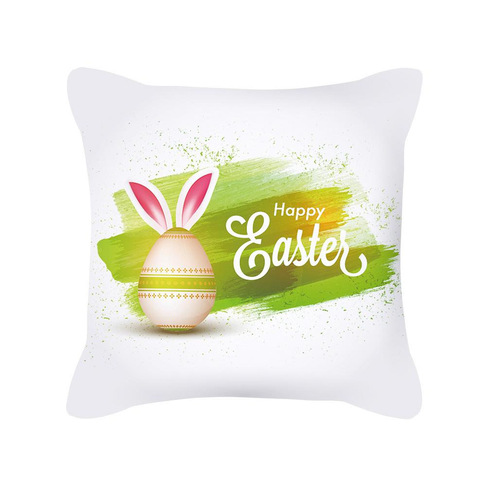 Green Easter Pillow Cover Ins Rabbit Easter Egg Cushion Cover Home Decoration Supplies Pillow Cover