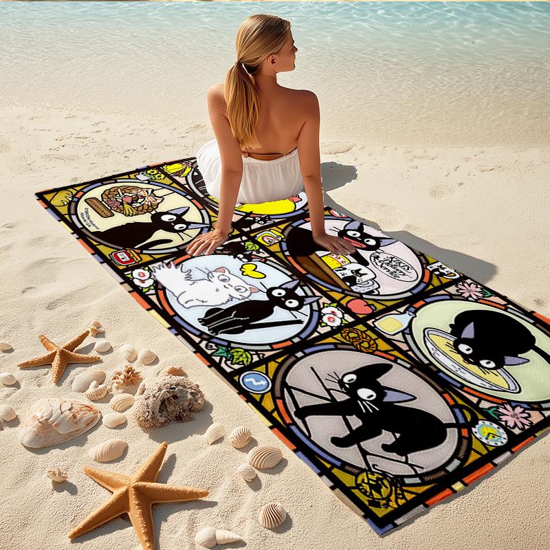 1Pc Journey Through Time Beach Towel, Quick Dry, Multi-Use for Beach Pool Gym Yoga Home Travel, Christmas, Halloween, Xmas Gift M928175