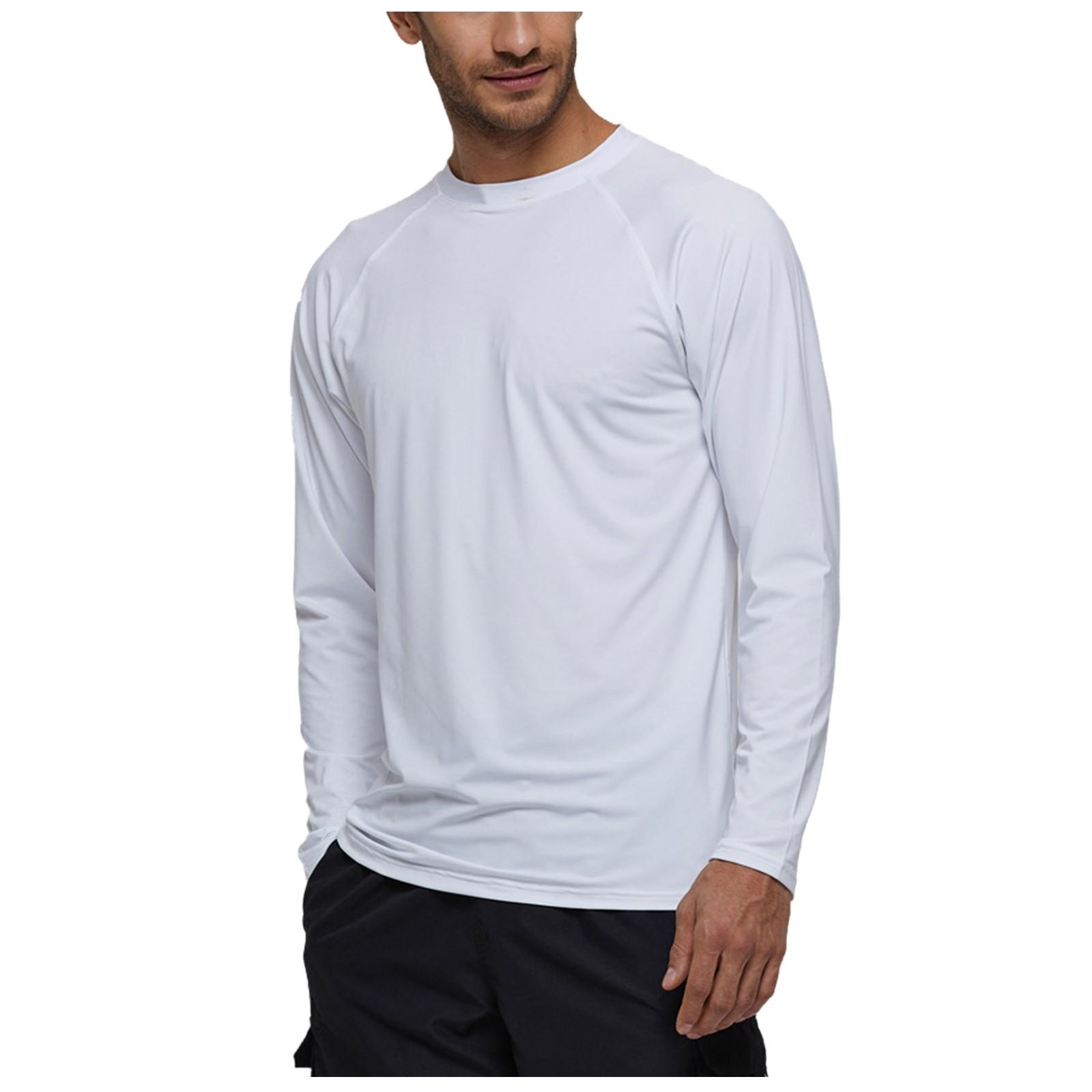 

Мужская свободная солнцезащитная одежда с длинными рукавами Upf 50+ Пляжная защита от солнца Быстросохнущая одежда Мужская одежда для серфинга Мужские купальники XL белый