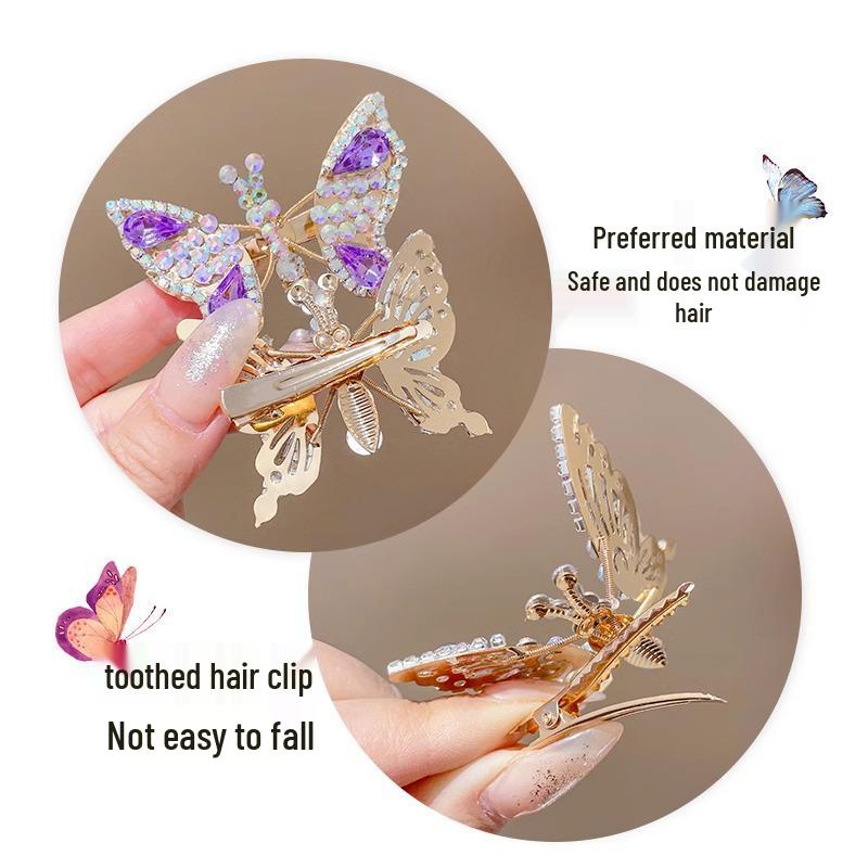 Urocze spinki do włosów z motylkami w stylu Mori dla dziewczynek