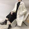 Autumn Winter Women Coat New Mink Velvet Thick Loose Sweater Collar Medium Long Knitted