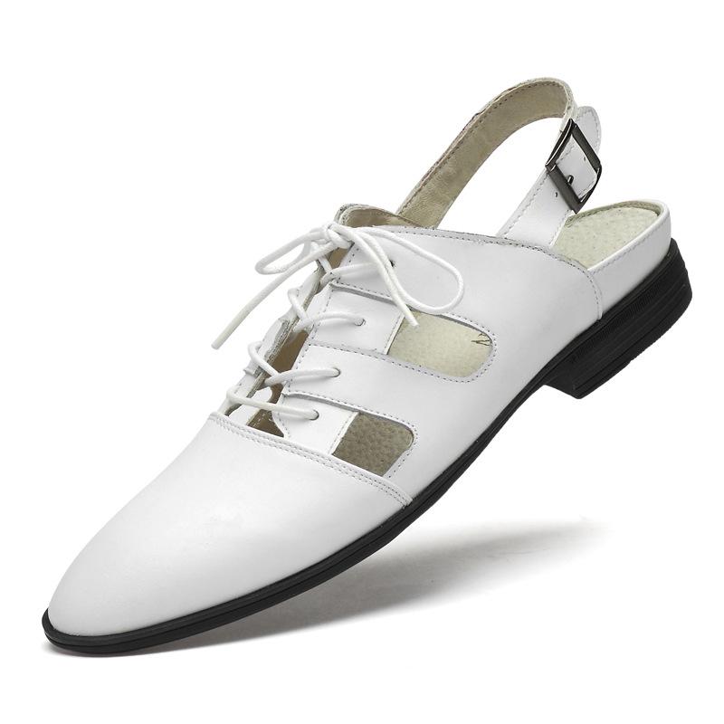 Men s Summer Cowhide Leather Sandals: Breathable, Soft Sole, Business Casual. 38