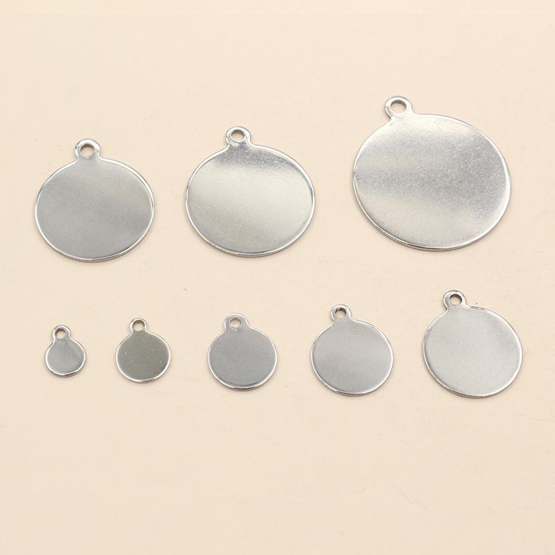 Stainless Steel Polished Tag Charms: 6-25mm Pendant for Necklaces & Bracelets