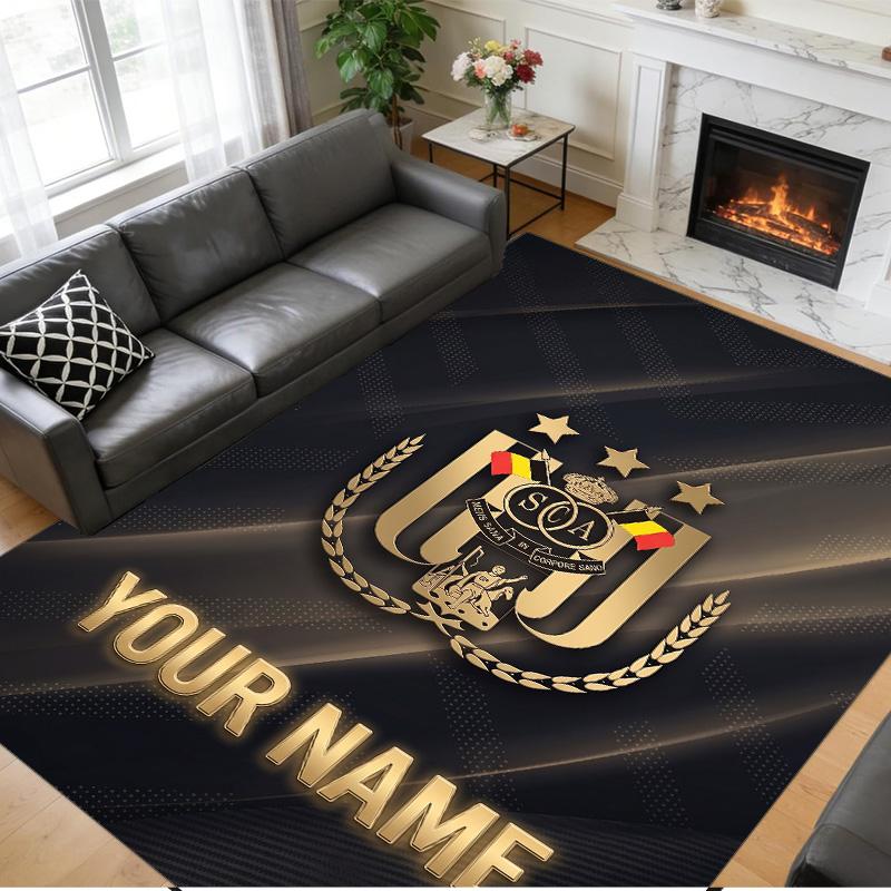 Crystal Velvet Rug Custom Name Text, Soft Non Slip Floor Mat Home DecorAnderlecht FC