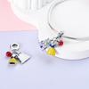 925 Silver Pink Cute Lovely Butterfly Perfume Girl Charms Beads Fit Bracelet DIY Making For Woman Jewelry