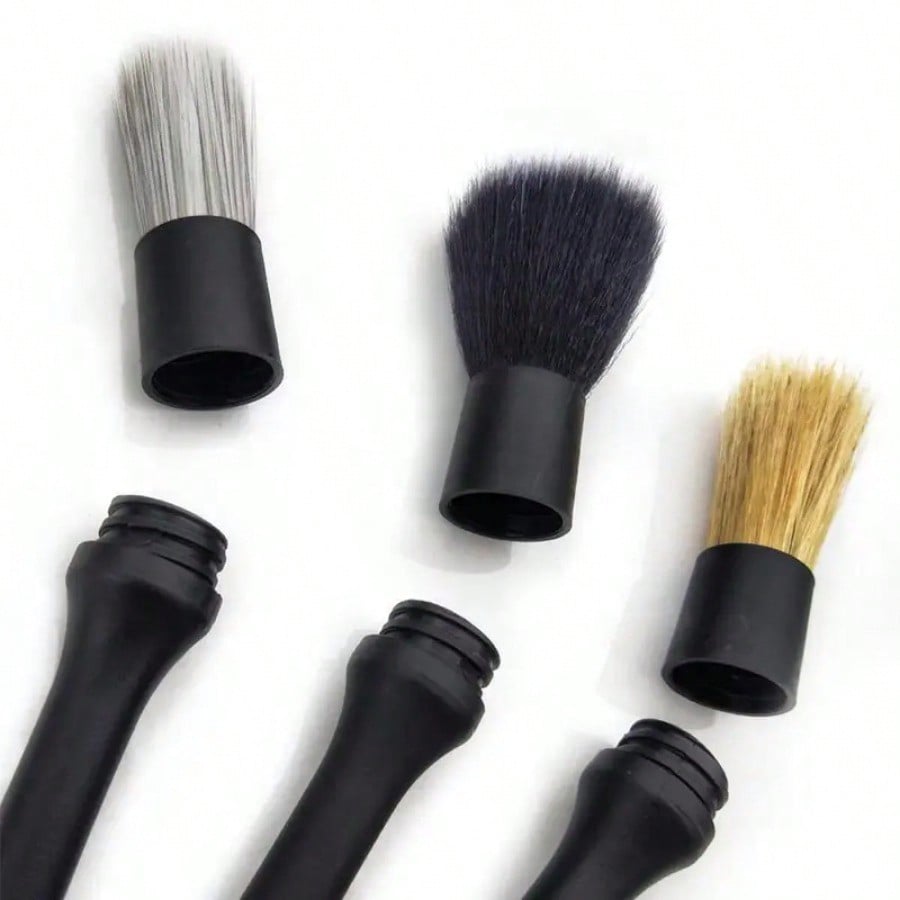 3Pcs Car Cleaning Brush Kit, Soft Auto Detailing Brushes for Interior Exterior Air Vents Dashboard Cleaning Tools