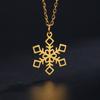 Lemegeton Christmas Snowflake Pendant Women's Necklace Fashion Stainless Steel Neckband Fashion Simple Jewelry Party Gift