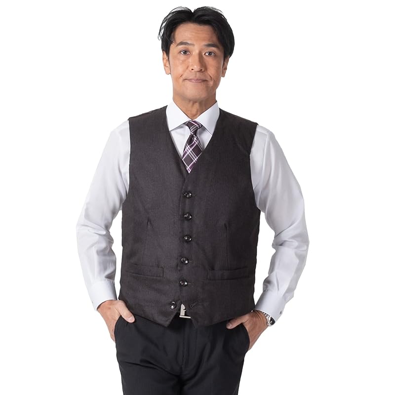 

[United Gold] Filled gilet vest business warm office moisture absorption heat generation Warm Biz business casual men s [3] brown L