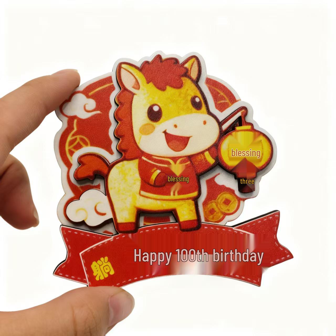 

Трехмерный мультяшный магнит на холодильник в виде лошади - креативный деревянный магнит на Новый год и Праздник весны