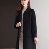 Women's Mid-Length Age-Defying Red Double-Faced Cashmere Coat, 2025 Korean-Style, Loose Fit with Wool Lining