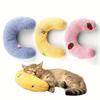 Cat Moon Shaped Pillow, Super Soft Plush Half Donut Pillow, Pet Toy, Cat Sleeping Pillow, Dog Universal Mat, Pet Supplies