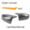 For BMW X5 E70 X6 E71 2008-2013 2pcs Side Wing Rearview modified car styling Bright black Carbon Fiber Pattern Mirror Cover caps