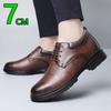 Fashion Hidden Heel 7CM Men Leather Shoes Plus Size Elevator Shoes Man Height Increase Business Office Oxfords Footwear Lift Suit Shoes