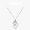 Sterling Silver Elegant Water Drop Shape Pendant Necklace for Women Dazzling Clear Fine Elegant Wedding Jewelry