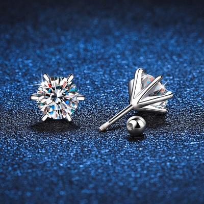 D צבע 0.3-2CT Moissanite עגילים לנשים חוט בורג אוזניים 925 כסף סטרלינג תכשיטי חתונה לעבור מבחן יהלום