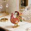 Exquisite Handcrafted Rooster Jewelry Display Case Holder Box Featuring Aluminum Construction And Ample Space