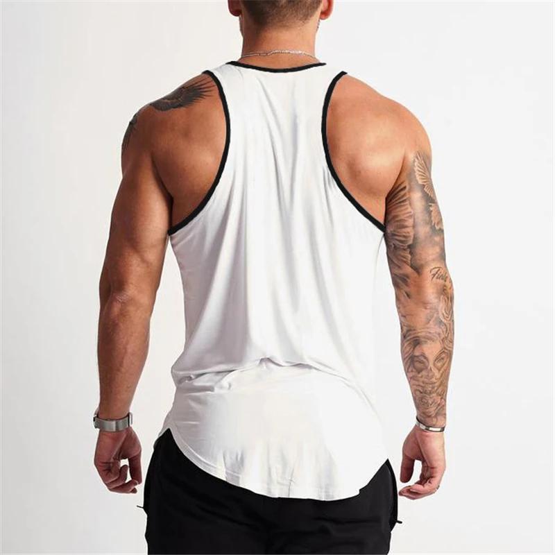 Muscleguys Men's Fitness Workout Muscle Tank Tops Gym Bodybuilding Running Slim Fit Sports Shirts Summer Breathable Sleeveless Cotton Vests