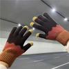 Winter velvet thickened cotton warm windproof cold knitted wool cute touch screen gloves female winter lady five fingers