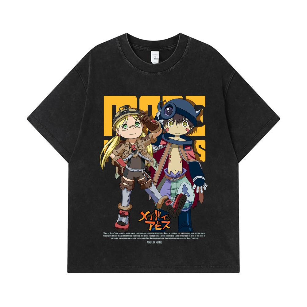 275 GSM Washed T-shirts 100% Cotton Made in Abyss V1 Print Unisex Heavy Cotton T Shirt