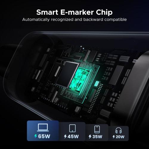 UGREEN Uno Type C kaabel 100W/5A PD3.0 ülikiire laadimine E-maker kiip LED naeratuse visualiseerimine nailonpunutis Kõrge vastupidavus USB C to USB C ühilduv w