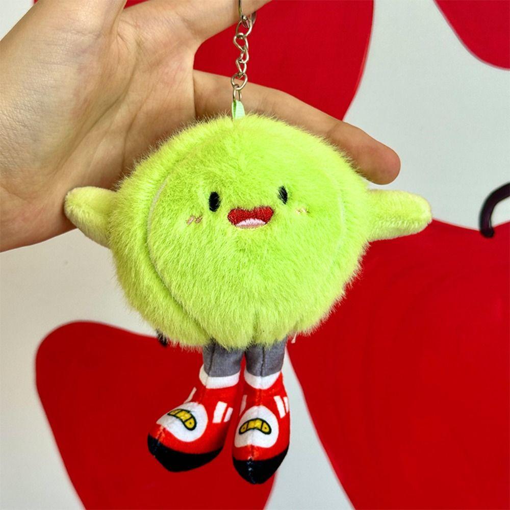 Rugby Billiards Football Plush Toys with Feet Smiling Face Expression Ball-type Pendant Cute Creative Keychain Birthday Gifts