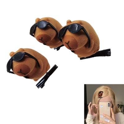 10 adet Karikatür Kapibara Yaylı Saç Tokası Hafif Peluş Saç Tokası Saç Aksesuarları Farklı Saç Modelleri için Saç Süsü