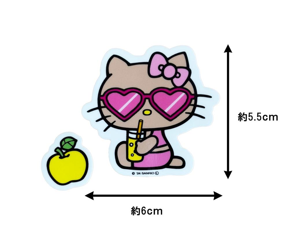 Sanrio Hello Kitty Sunburn Kitty Okinawa Souvenir Sticker, (JUICE)
