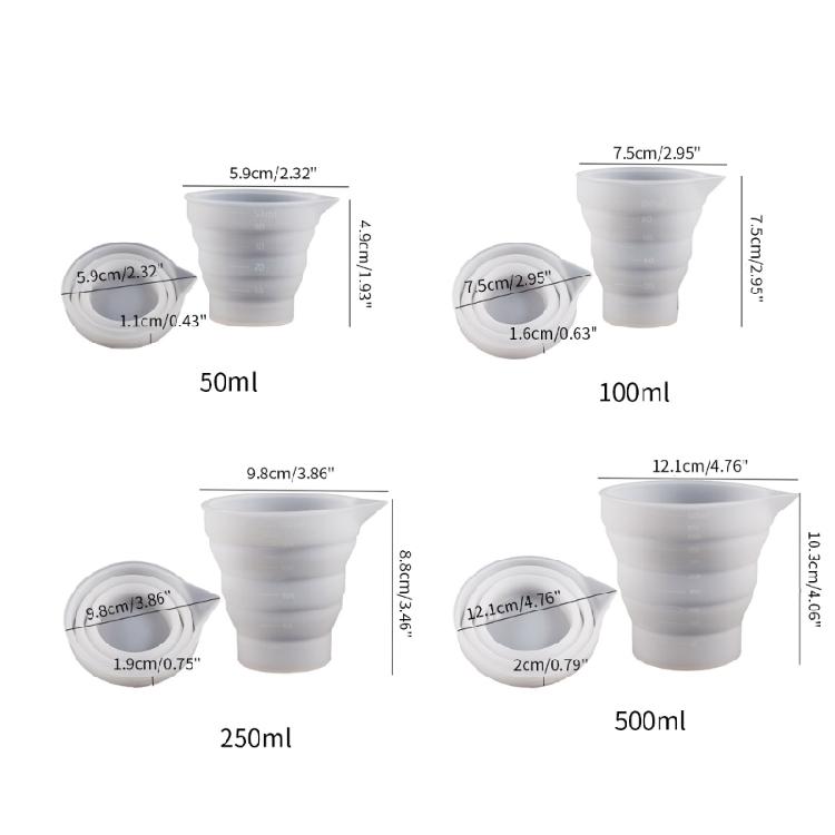 Flexible Liquid Measurer Container Mold Silicone Measuring Cup Molds Non-stick