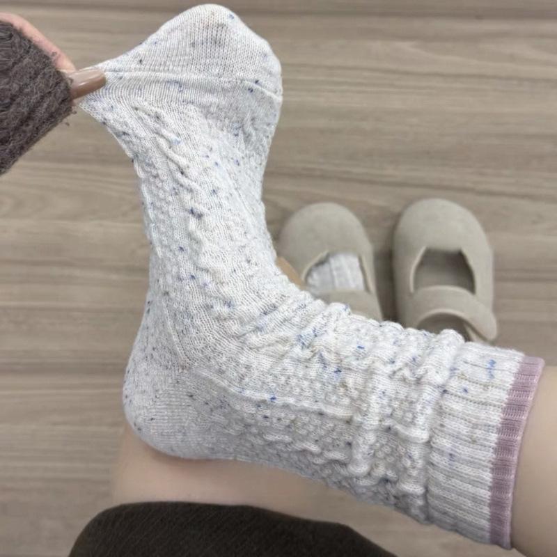 Knitted Cotton Braid Wool Socks Provide Good Warmth and Are Easy To Wear. Colorful Socks for Children Suitable for Autumn and Winter, Thickened Socks.