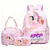 Kpop Witch Hunter Backpack Lunch Bag Pencil Case Set Student Animation Fashion School Bag Pencil Case Lunch Bag
