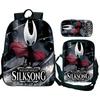 Hollow Knight 2 Silksong Backpack Teenagers Hornet Fridge Magnet Rucksack Shoulder Bag Pencil Case School Backpacks