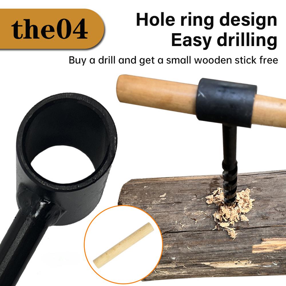 Woodworking Manual Support Drill Hardware Tools Twist Auger Sharp and Durable Outdoor Extension Drill Black High Carbon Steel