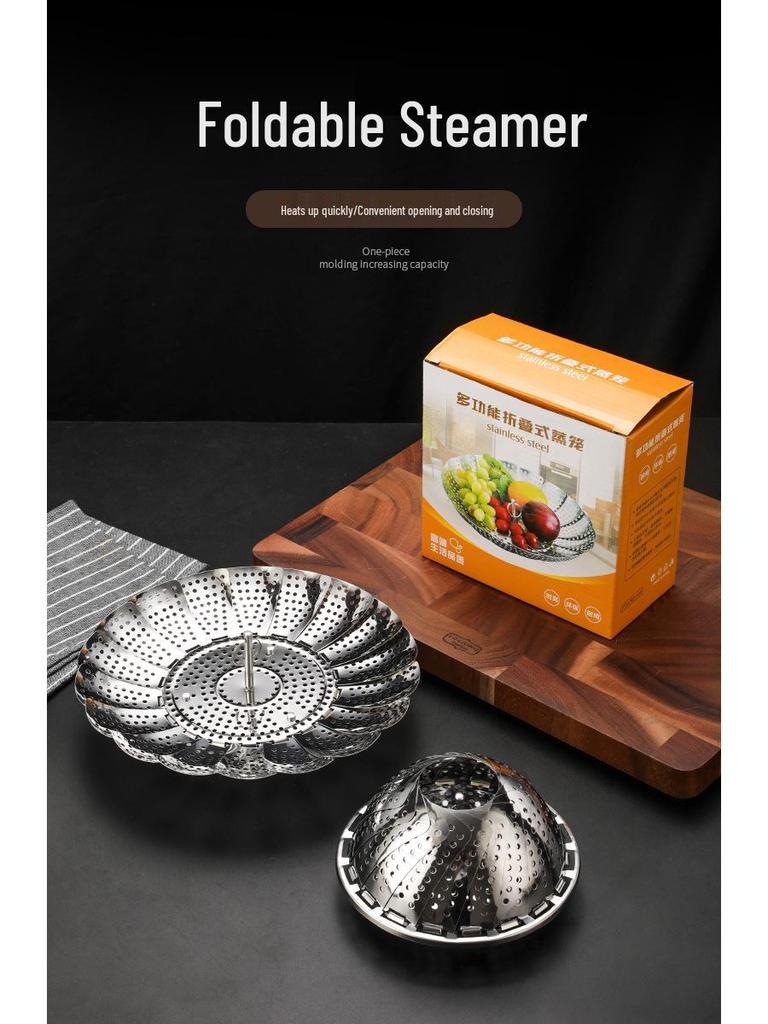 Griglia triangolare pieghevole in acciaio inossidabile per cottura a vapore con piatto multifunzione isolato per Xiao Long Bao e uova