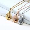Elegant Teardrop Cremation Urn Necklace - Stainless Steel Memorial Pendant for Women