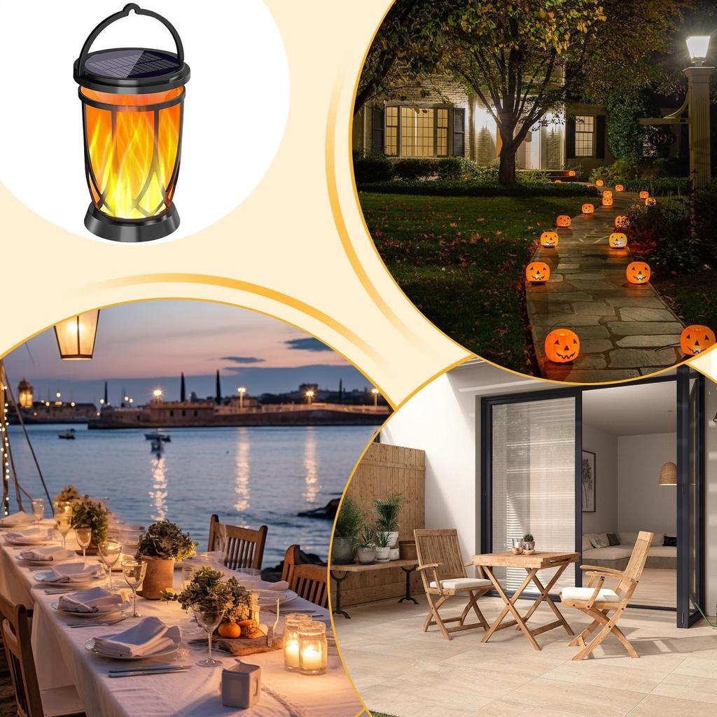 Flickering Solar Lanterns Outdoor Lamp Flickering Solar Lights Auto On/Off Lighting Decorations Lamp For Yard Lawn Patio Porch
