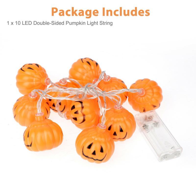 10/20/40led Halloween Pumpkin String Lights Energy-saving Hanging Lantern Lamp For Home Party