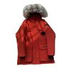 Hooded tooling down jacket women's medium and long pie overcome couple jacket thickened warm clothing winter large size goose