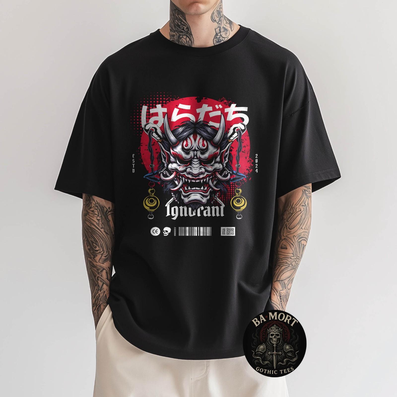 Angry Oni Mask Japanese Demon Streetwear T-Shirt Unisex T-Shirt M