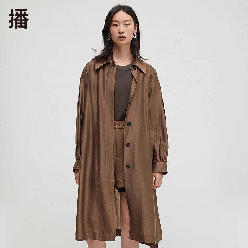 

Broadcast Retro Round Buckle Trench Coat for Women M