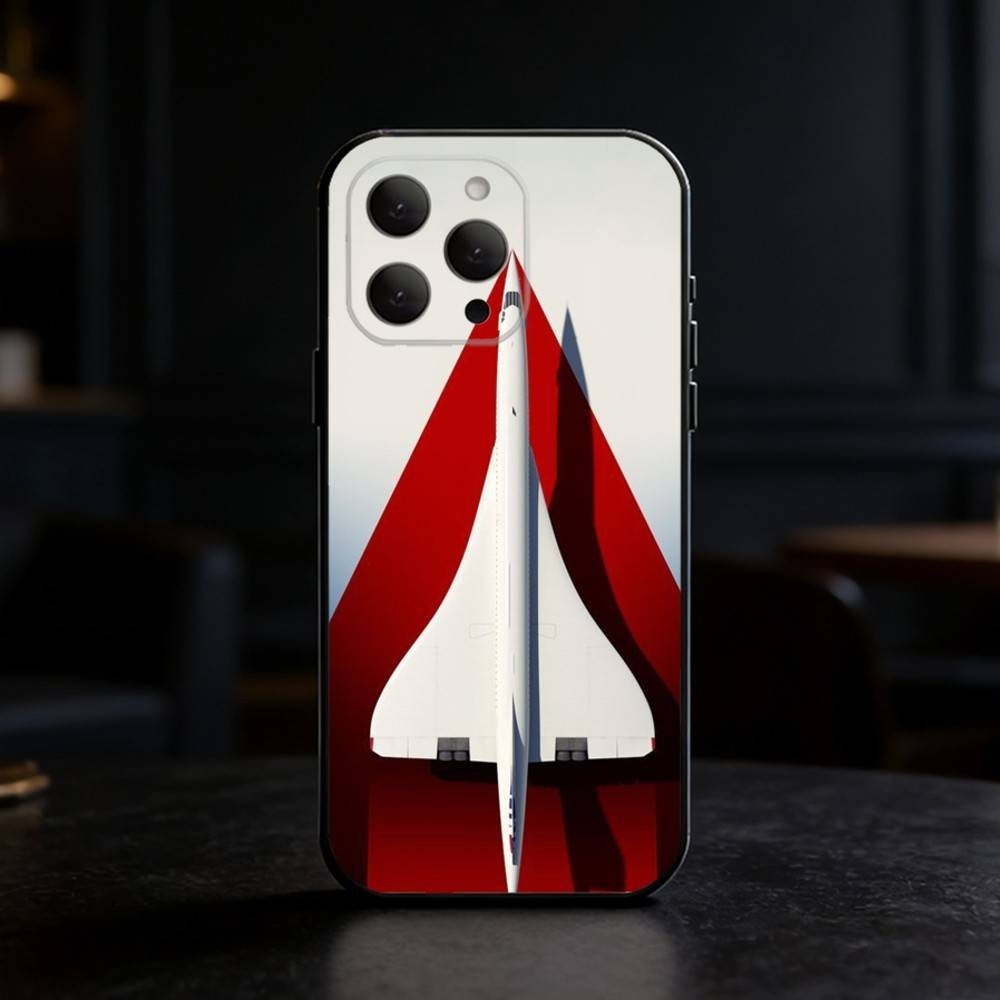 Concorde Air France Phone Case Silicone black Soft For IPhone 17,16,15,14,13,12,11,SE,Plus Pro Max