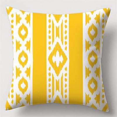 Home Decor Geometric Patterns Yellow Throw Pillow Covers Pattern Cushion Cover Suitable For Sofa Bedroom Car Pillow Cover