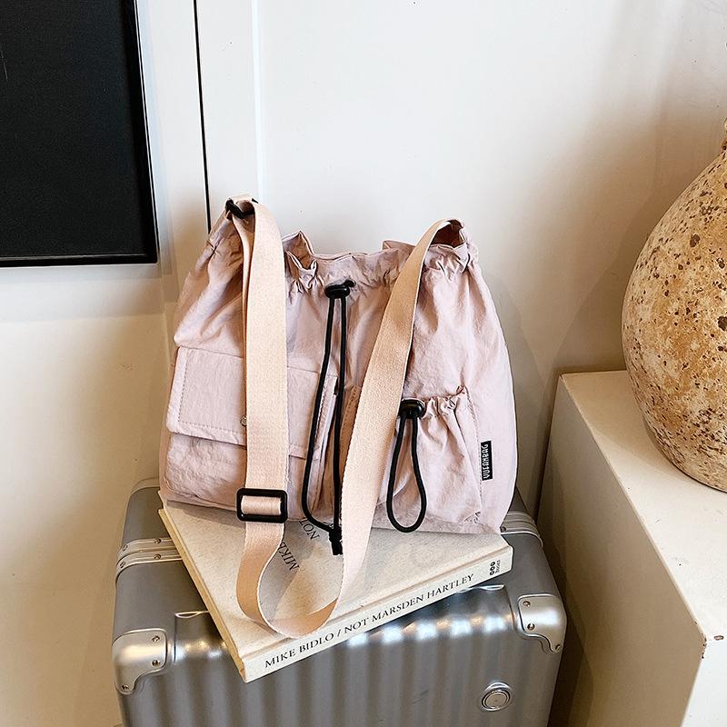 Casual Large-capacity Bag Women's 2025 New Simple Canvas Bag Nylon Cloth Shoulder Messenger Tote Bag