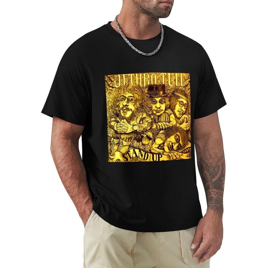 YUSTAK Mens T Shirts Jethro Tull Short Sleeve Bodybuilding Muscle Shirts Fashion Tee Tops S