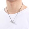 Gold Color Stainless Steel Barbell Pendant Necklace for Men Women Sports Souvenir Gift Square Pearl Chain Charm Trendy Jewelry
