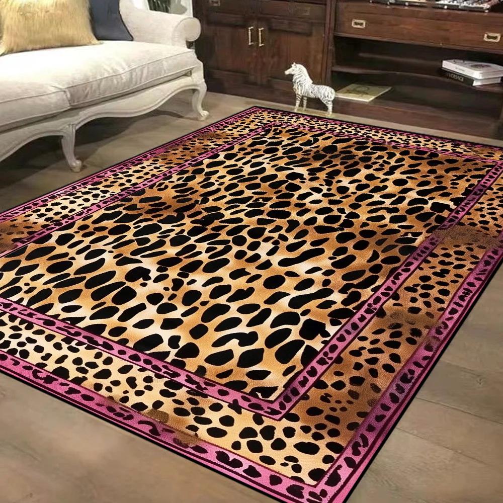 

Nordic Leopard Rug Soft Flannel Large Area Carpet Non Slip Easy Clean Living Room Bedroom Decor 60*90cm