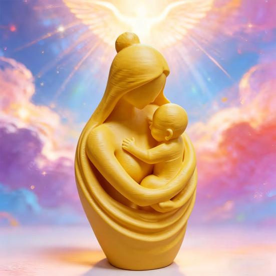 Geschenke für frischgebackene Mütter 3D-gedruckte abstrakte Mutter und Baby-Skulptur für Kinderzimmer, Babyzimmer, Heimdekoration, Babyparty-Zubehör