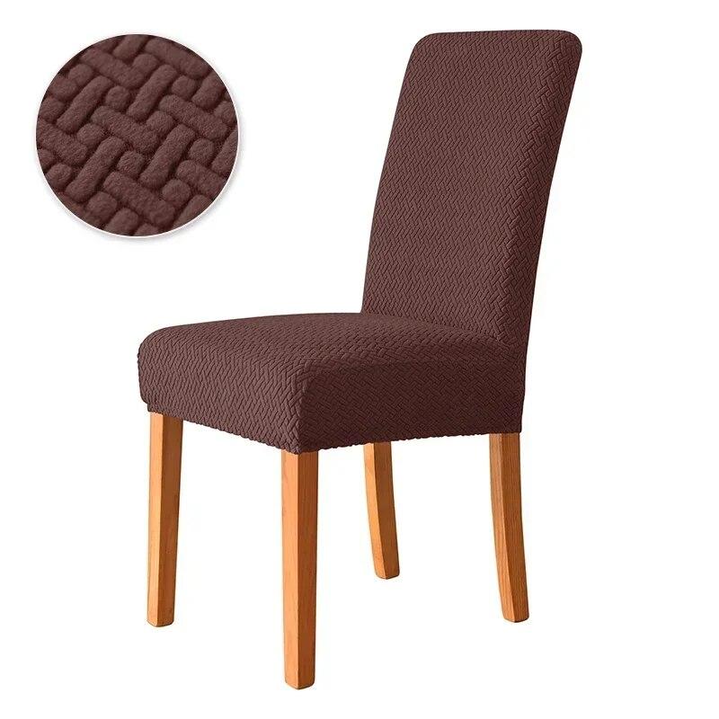 Elastic Dining Room Chair Cover Stretch Jacquard Universal Size Chairs Slipcovers for Dining Kitchen Wedding Banquet Removable