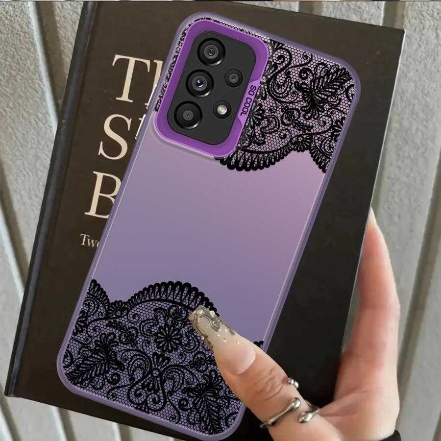 

Case for Samsung Galaxy A56 A10 A20 A54 A03 A50 A51 A52 A06 A07 A71 A04 A05 A72 Back Phone Cover Black Cool Lace Galaxy A71 4G