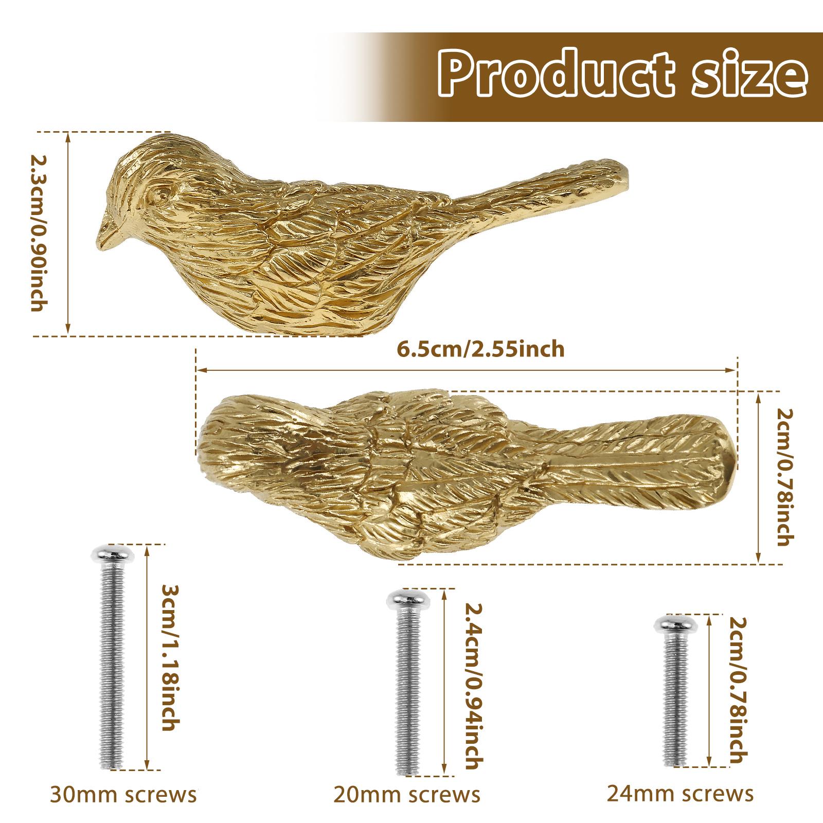 

2 шт./компл. латунные медные декоративные ручки для шкафа креативная маленькая птичка художественная кухонная фурнитура ручки для ящиков шкафа комода 2PCS латунный